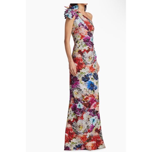Chiara Boni La Petite Robe Gosia Floral-One Shoulder Gown - Picture 2 of 8